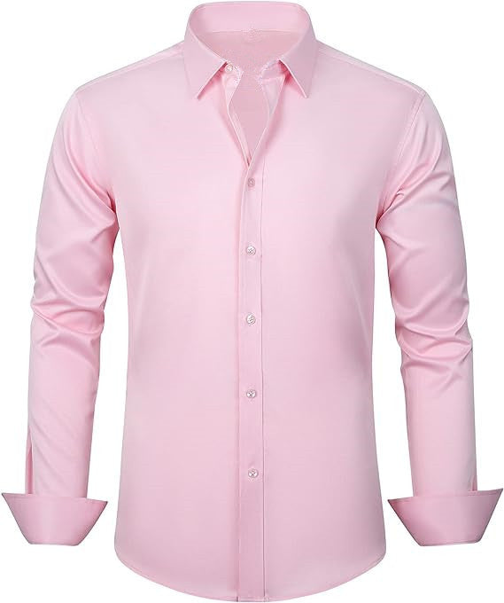 Men’s Elastic Stretch Non-Iron Business Shirt – Wrinkle-Resistant & Slim Fit
