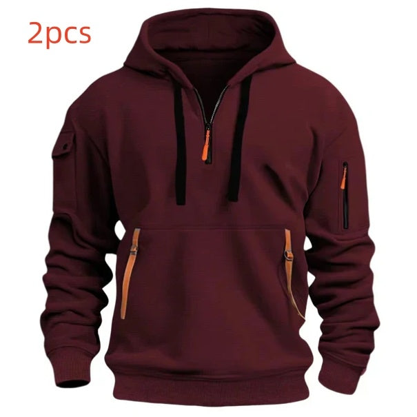 Men's Dropped Shoulder Hoodie – Plus Size Loose Fit Pullover Sweatshirt
