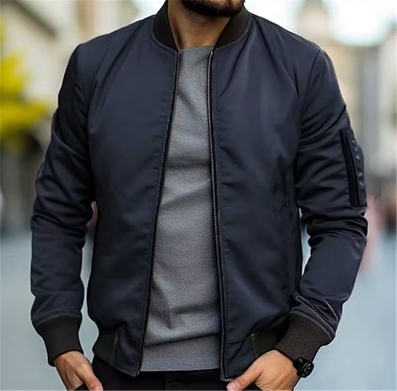 Men’s Lightweight Bomber Jacket – Casual Windbreaker Style