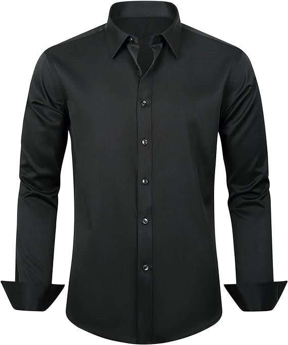 Men’s Elastic Stretch Non-Iron Business Shirt – Wrinkle-Resistant & Slim Fit