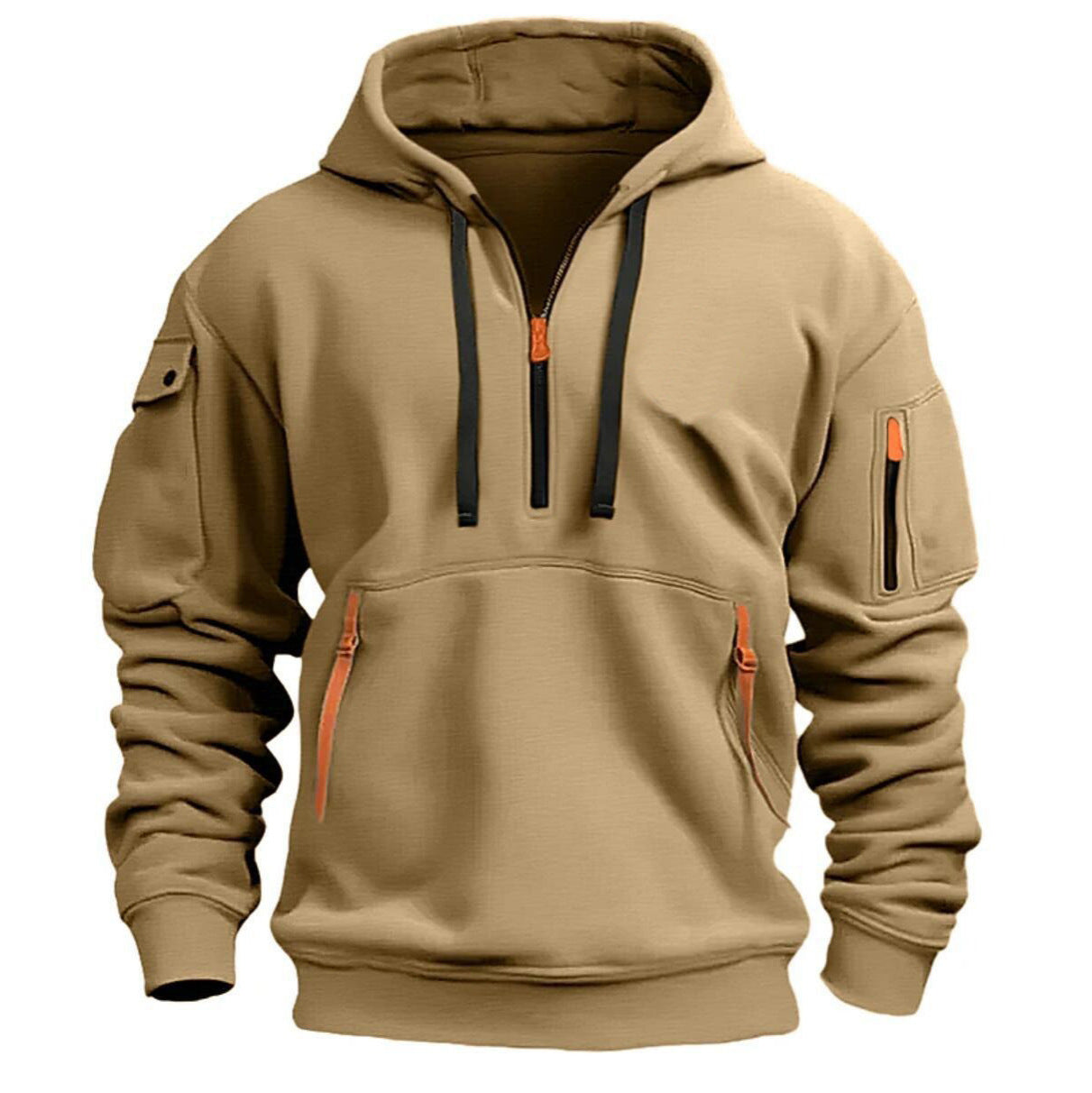 Men's Dropped Shoulder Hoodie – Plus Size Loose Fit Pullover Sweatshirt