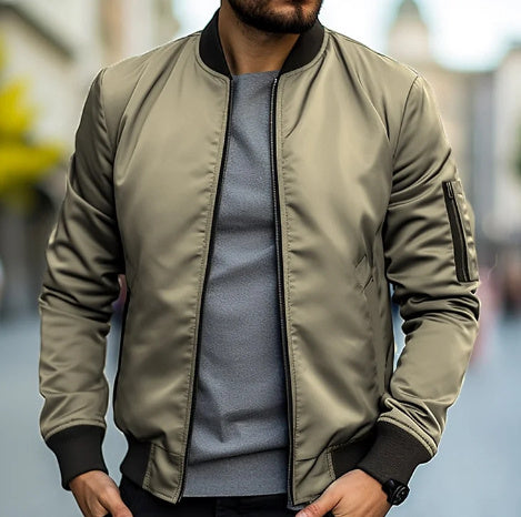 Men’s Lightweight Bomber Jacket – Casual Windbreaker Style