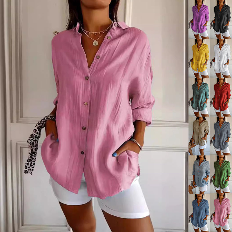 Women's Casual Button-Down Long Sleeve Shirt