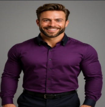 Men’s Summer Business Shirt – Solid Color Long Sleeve Button-Down Casual & Vacation Top
