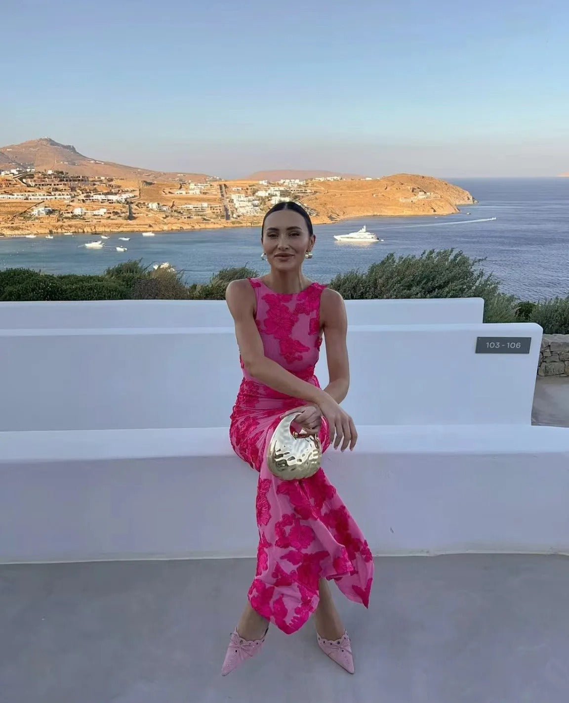 Women’s Floral Print Fitted Maxi Dress