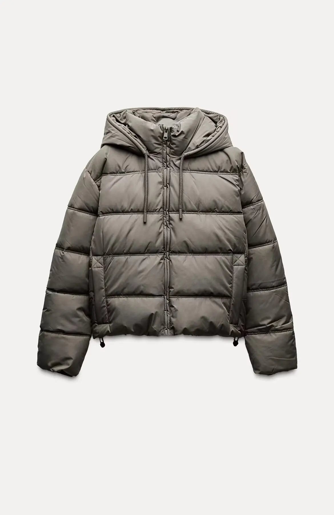 Women's Casual Hooded Puffer Jacket with Quilted Insulation