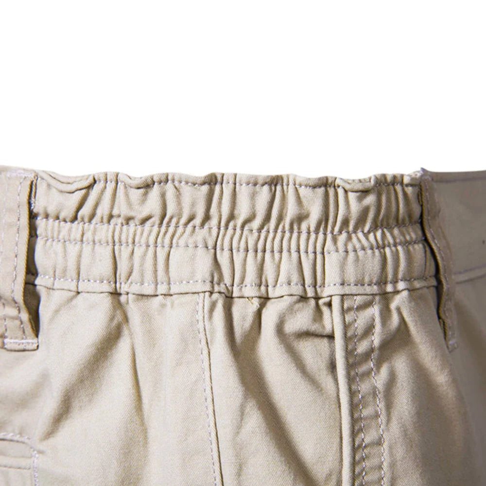 Men's Casual Elastic Waist Chino Shorts with Tailored Hem