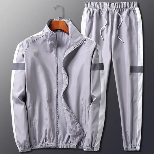 Men's Full-Zip Jacket and Jogger Pants Tracksuit Two-Piece Set