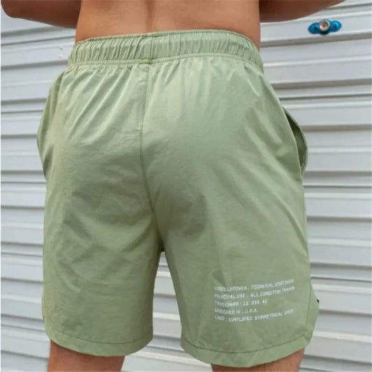 Men's Quick-Dry Swim Shorts with Adjustable Waist and Side Pockets