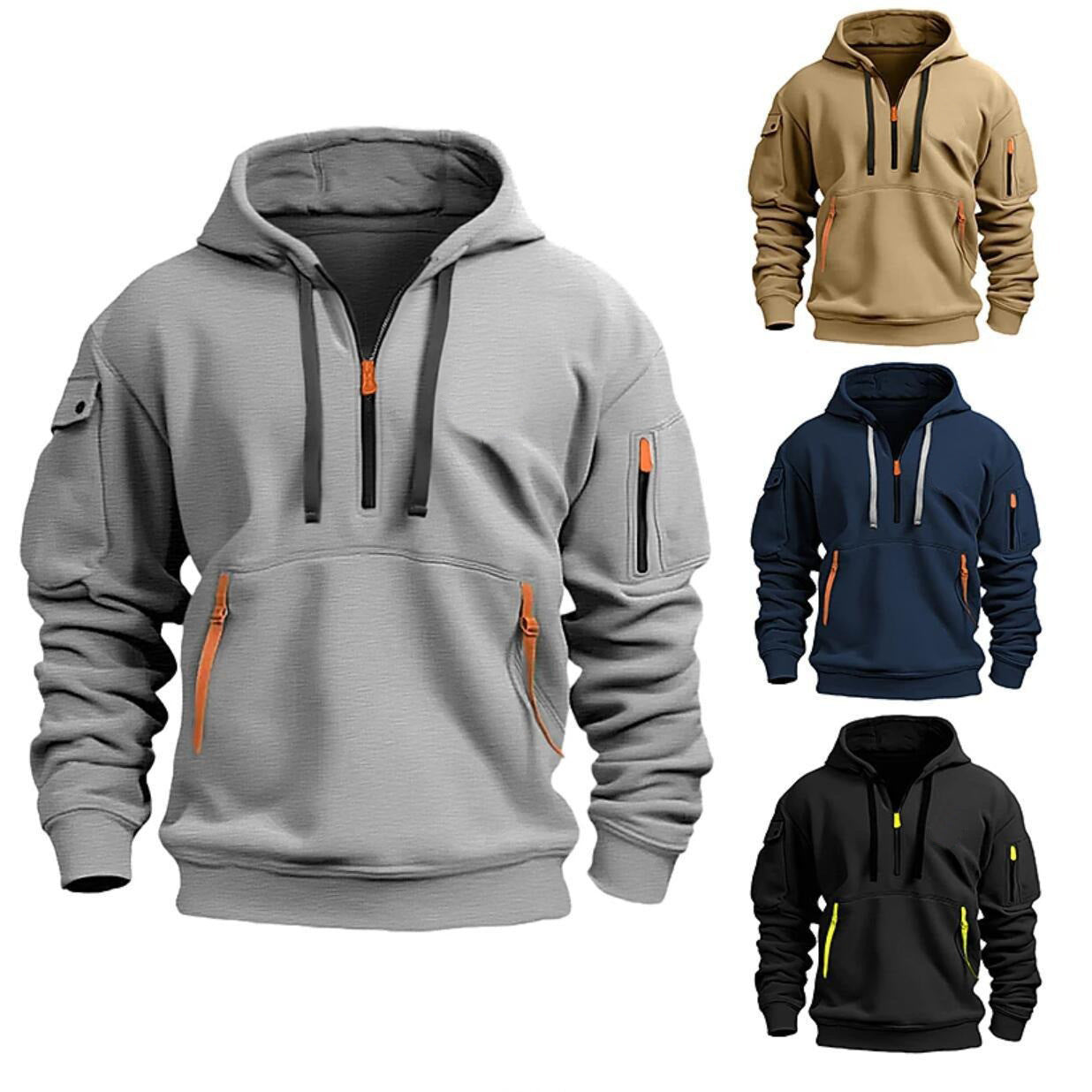 Men's Dropped Shoulder Hoodie – Plus Size Loose Fit Pullover Sweatshirt