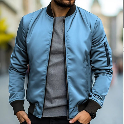 Men’s Lightweight Bomber Jacket – Casual Windbreaker Style