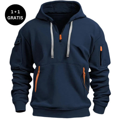 Men's Dropped Shoulder Hoodie – Plus Size Loose Fit Pullover Sweatshirt