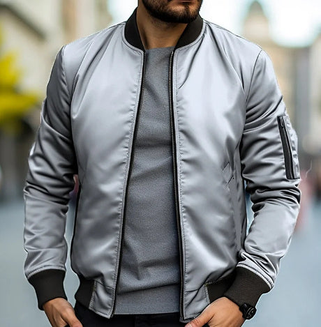 Men’s Lightweight Bomber Jacket – Casual Windbreaker Style