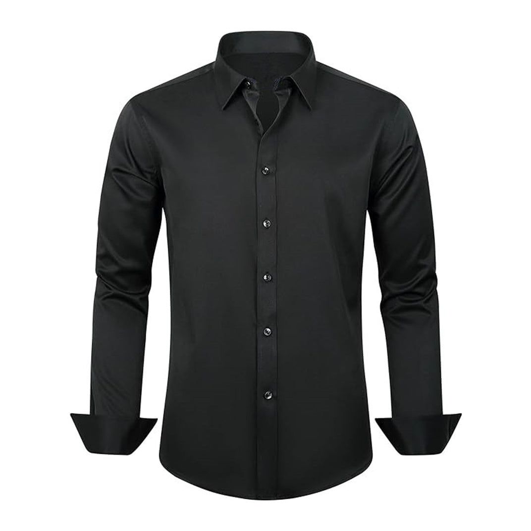 Men’s Elastic Stretch Non-Iron Business Shirt – Wrinkle-Resistant & Slim Fit