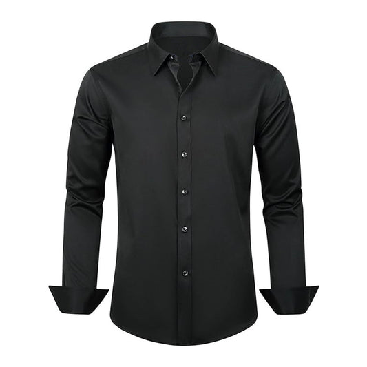 Men’s Elastic Stretch Non-Iron Business Shirt – Wrinkle-Resistant & Slim Fit