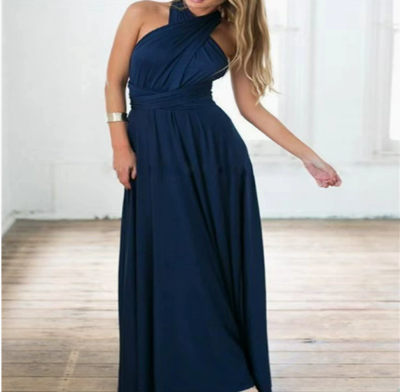 Women's Elegant Backless Halter Maxi Dress