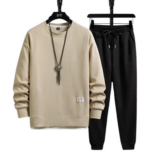 Men's Jogging Loungewear Set 2-Piece with Crew Neck Top