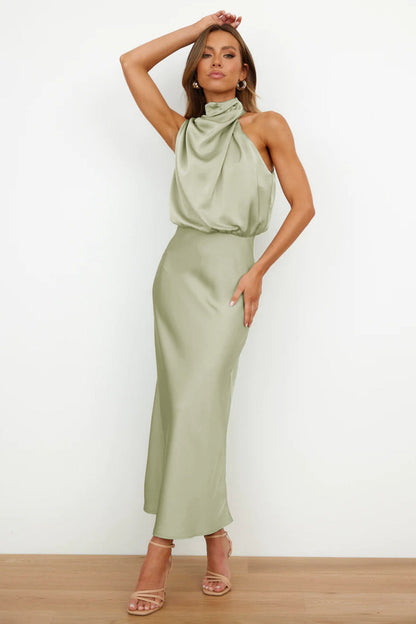Women's Elegant Halter Neck Maxi Dress