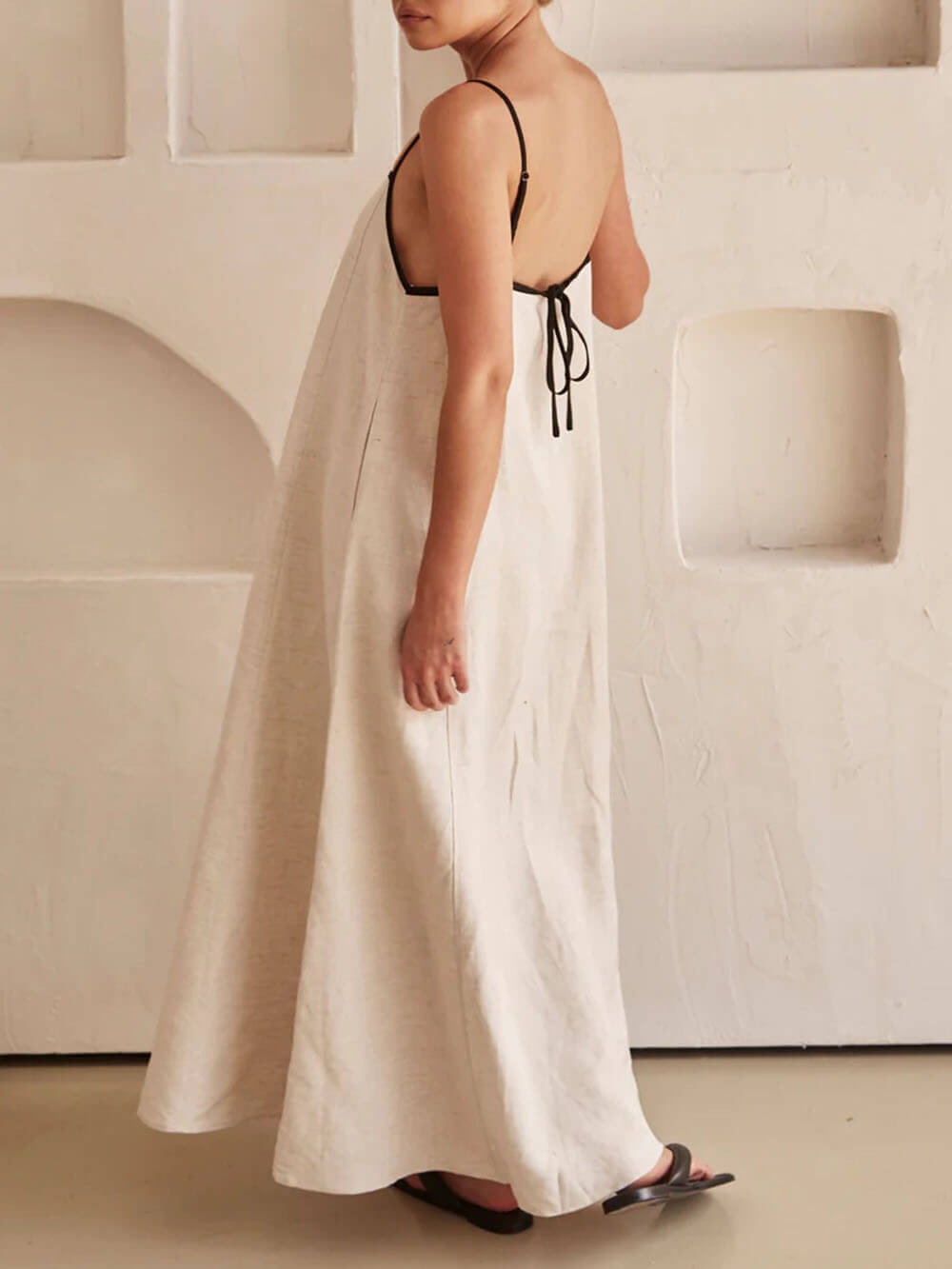 Women's A-Line Summer Vibe Contrasting Suspender Maxi Dress