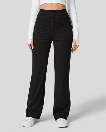 Elegant High-waisted Straight Pants for Women