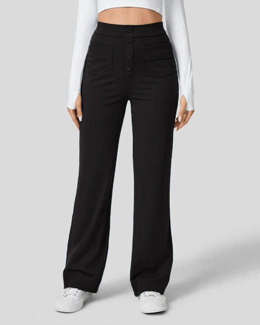 Elegant High-waisted Straight Pants for Women