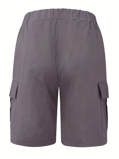 Men's Slim Cargo Shorts with Drawstring Waist and Utility Pockets