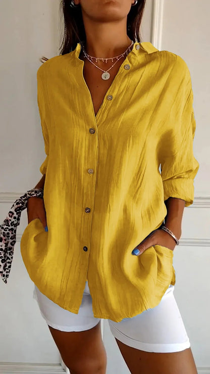Women's Casual Button-Down Long Sleeve Shirt