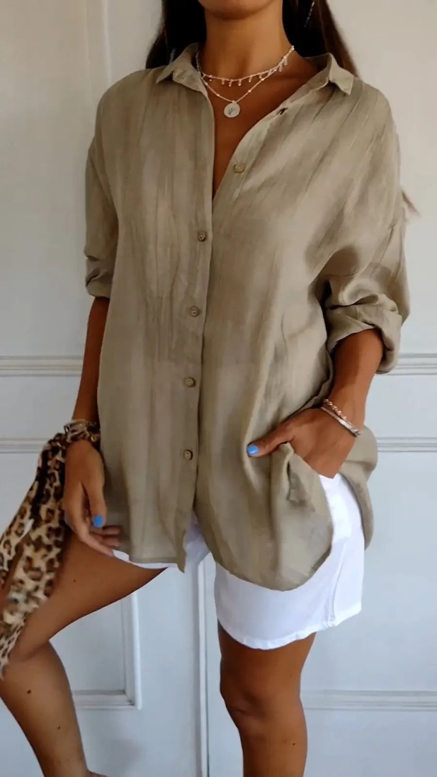 Women's Casual Button-Down Long Sleeve Shirt