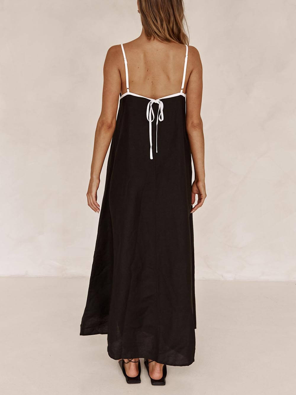 Women's A-Line Summer Vibe Contrasting Suspender Maxi Dress