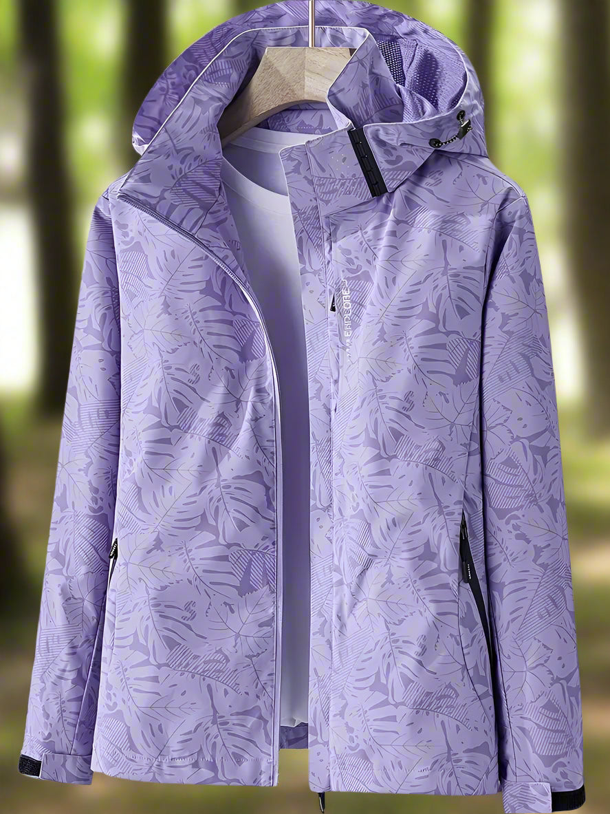 Women's Waterproof Rain Jacket with Hood and Zip Pockets