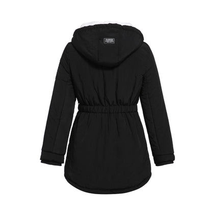 Women's Waterproof Rain Jacket with Hood and Extended Back Hem