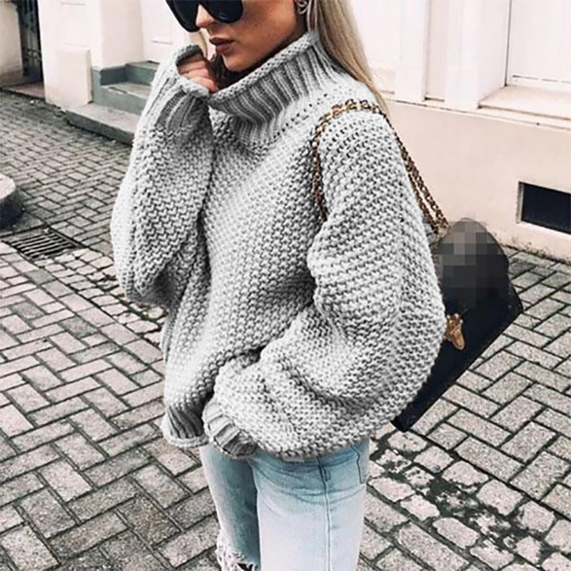 Women’s Oversized Chunky Knit Turtleneck Jumper
