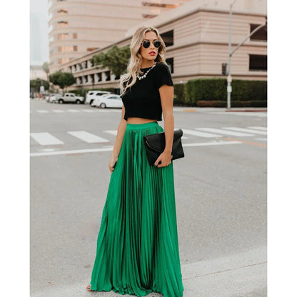 Women's Stylish Pleated Maxi Skirt