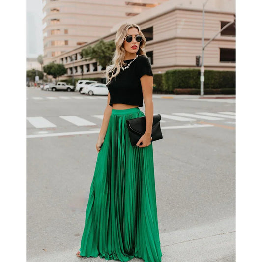 Women's Stylish Pleated Maxi Skirt
