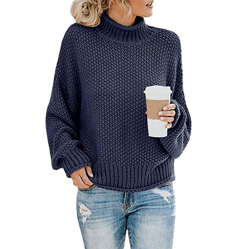 Women’s Oversized Chunky Knit Turtleneck Jumper