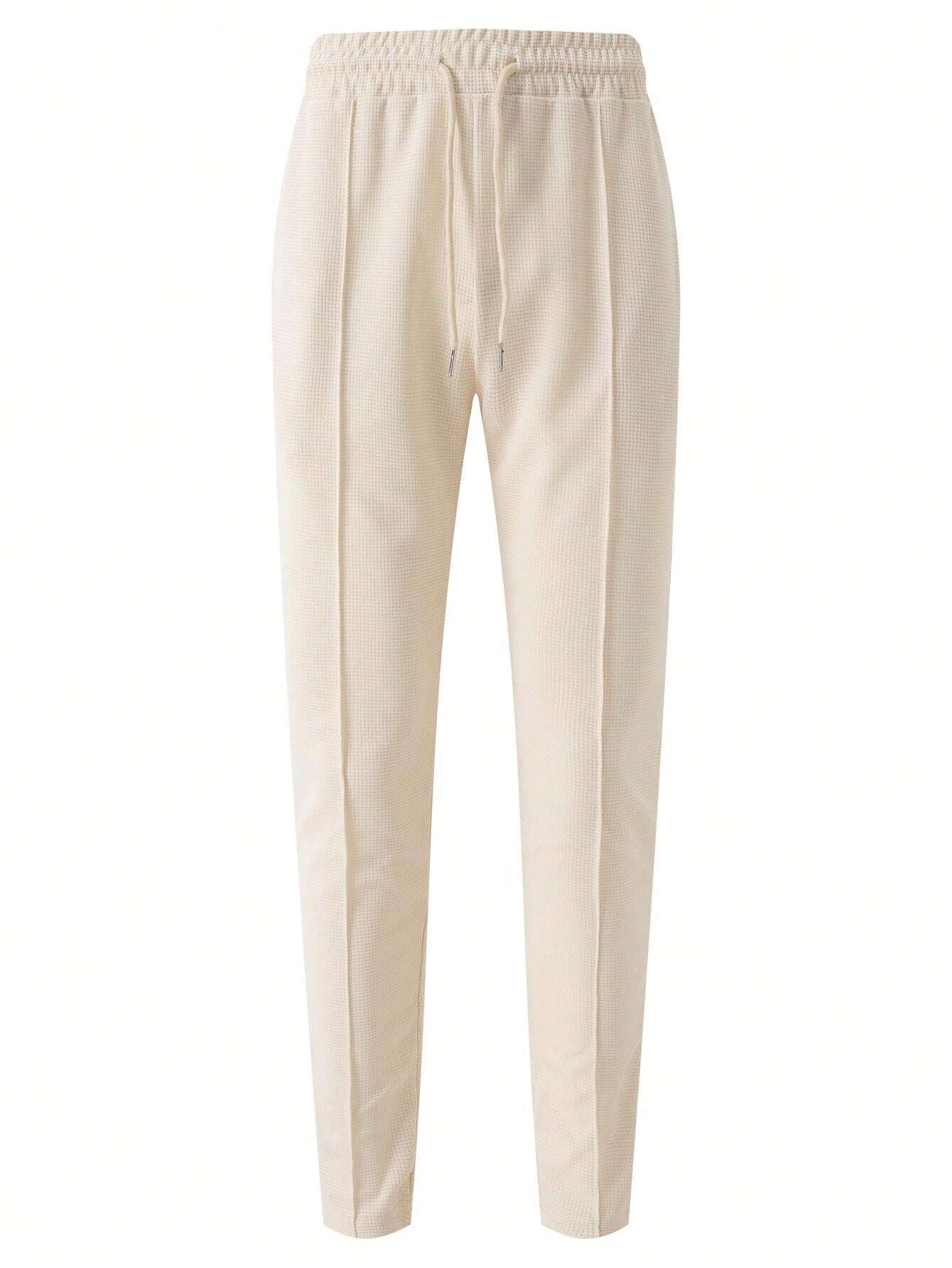 Men’s Two Piece Zip Neck Top and Drawstring Pants Set with Tapered Fit