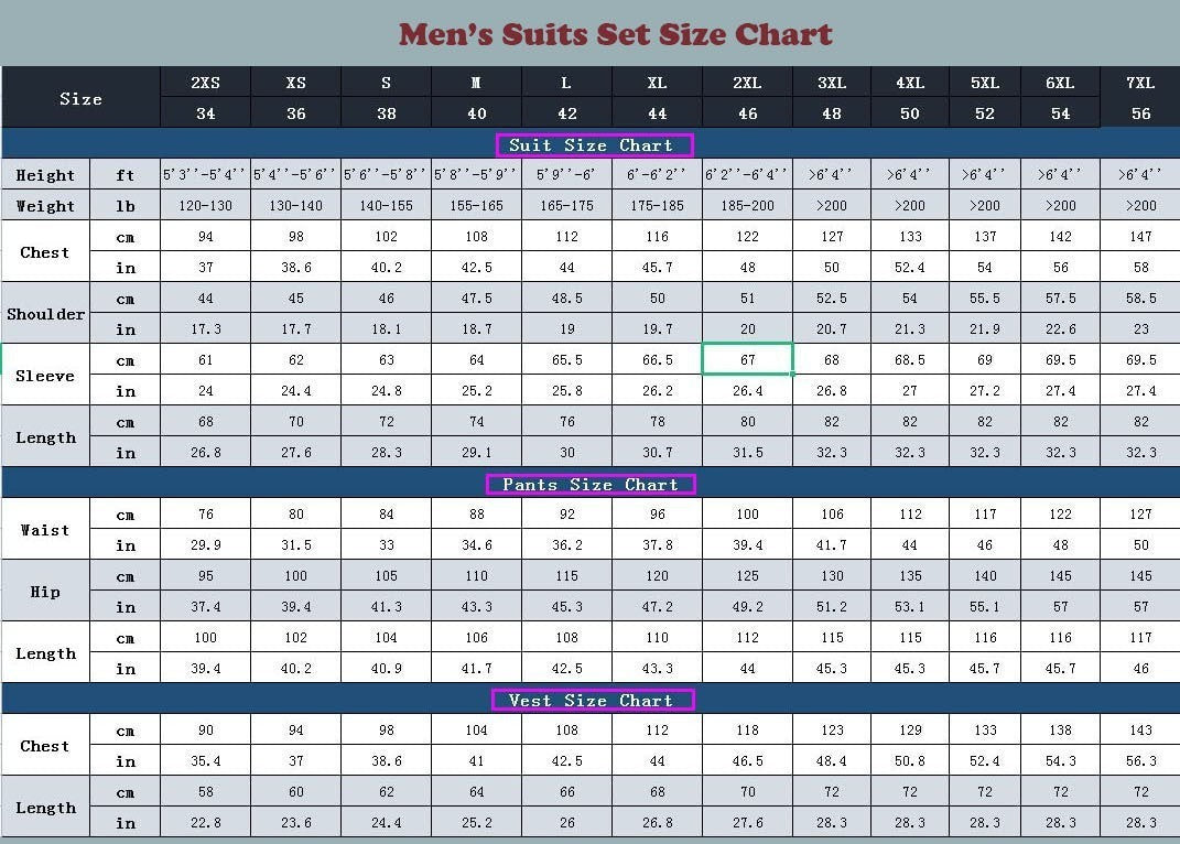 Men's Slim Fit Three Piece Suit with Blazer Vest and Trousers