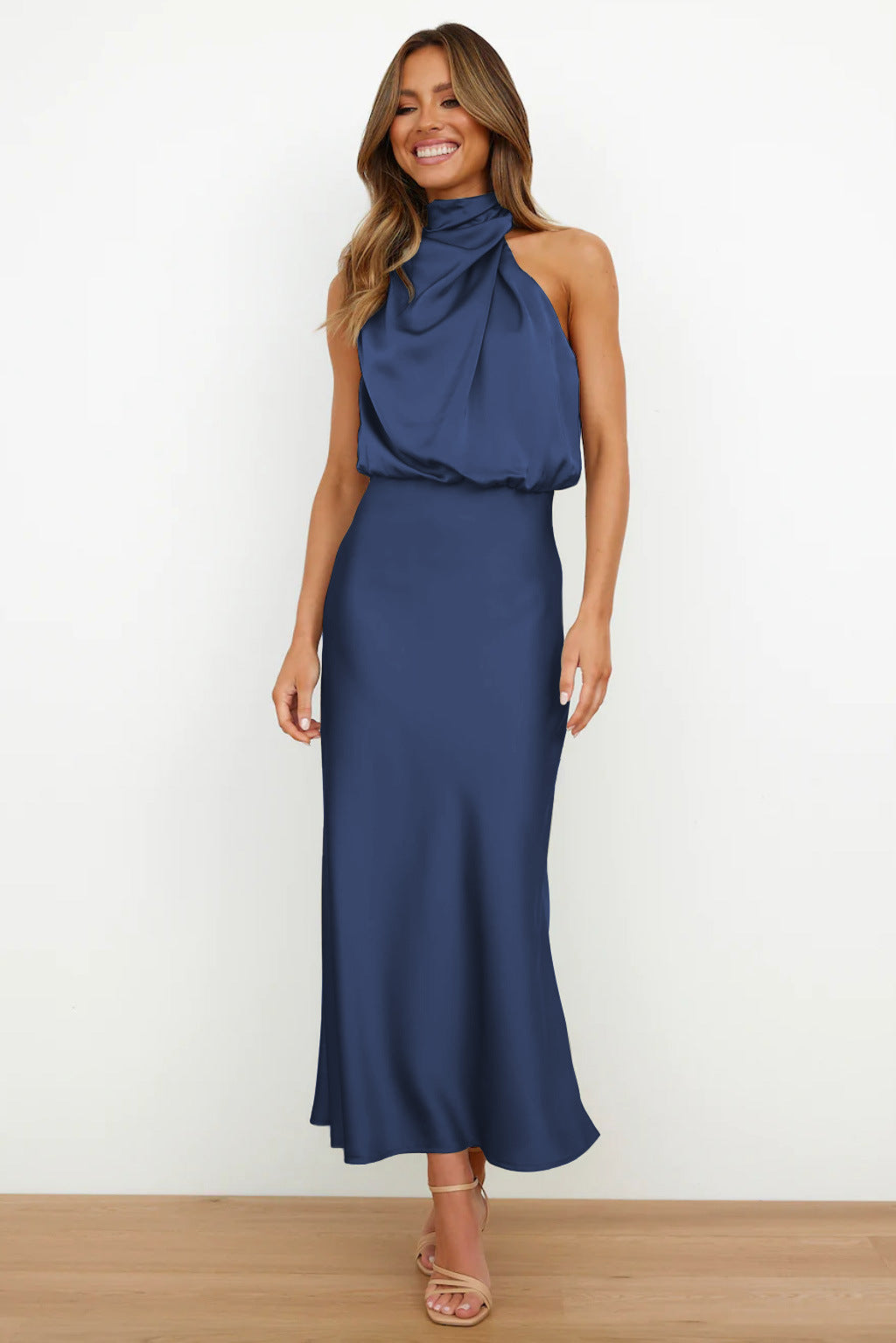 Women's Elegant Halter Neck Maxi Dress
