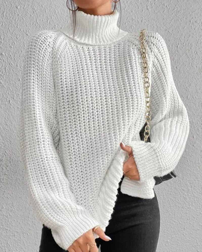 Women’s Knit Turtleneck Jumper with Relaxed Fit