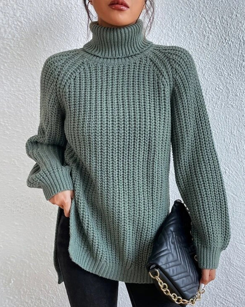 Women’s Knit Turtleneck Jumper with Relaxed Fit