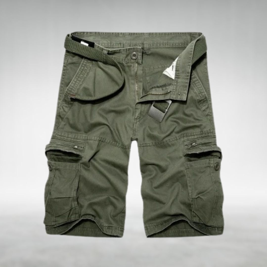 Men's Utility Cargo Shorts with Belt and Multiple Pockets