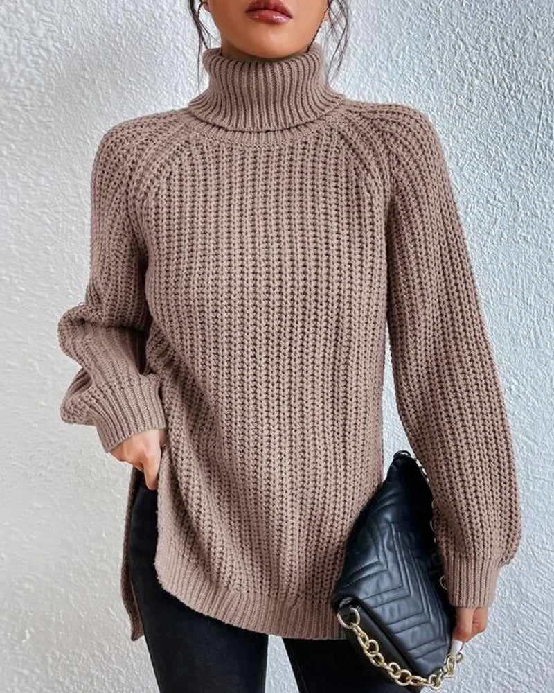 Women’s Knit Turtleneck Jumper with Relaxed Fit