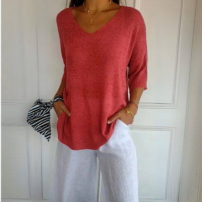 Women's V-Neck Relaxed Fit Top