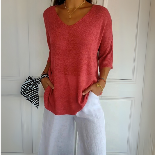 Women's V-Neck Relaxed Fit Top