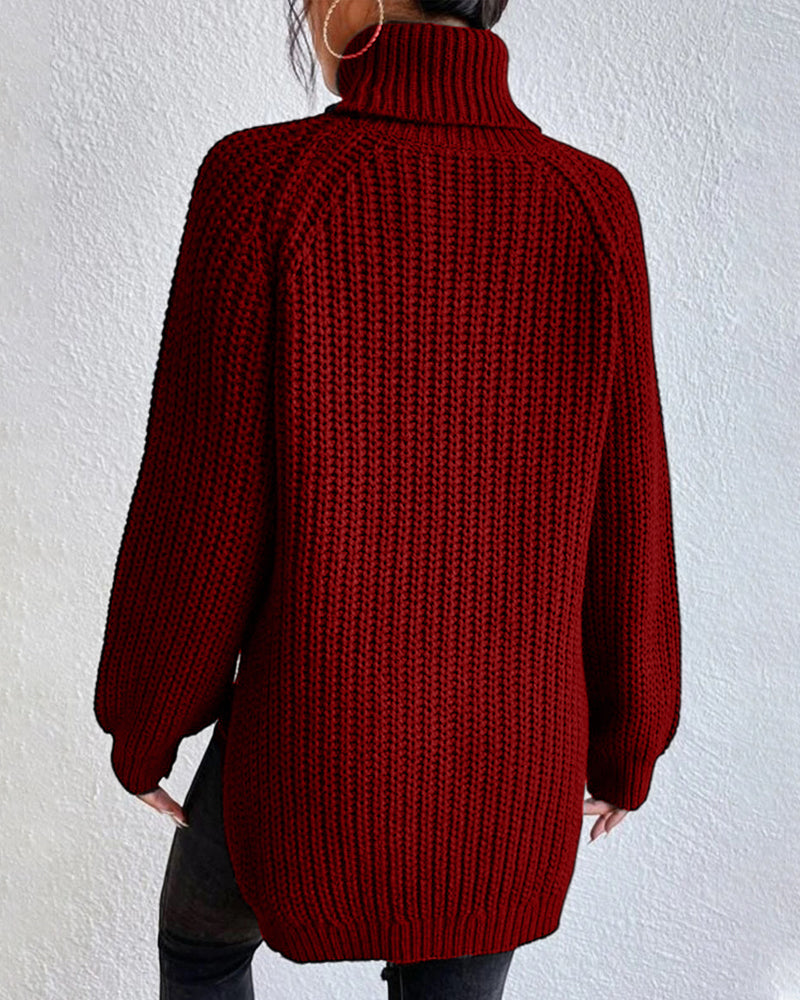 Women’s Knit Turtleneck Jumper with Relaxed Fit