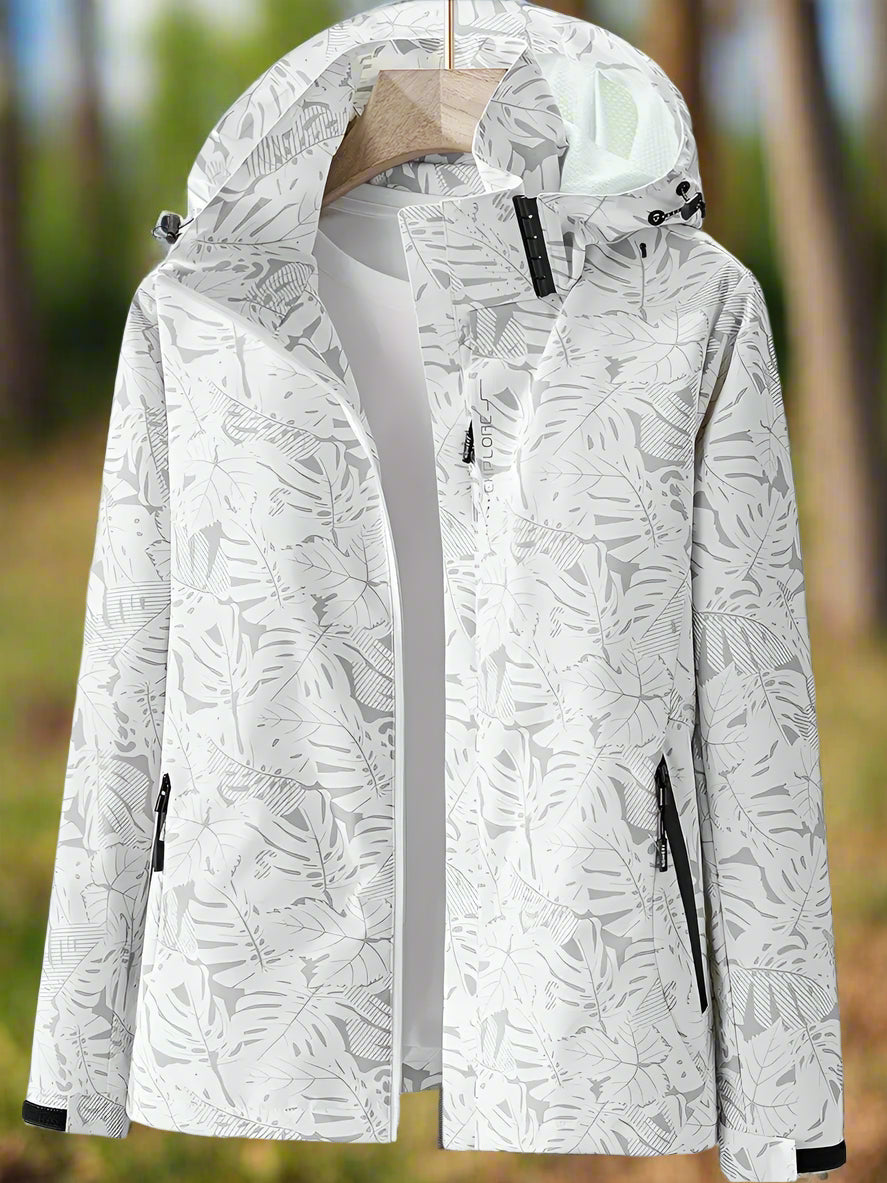 Women's Waterproof Rain Jacket with Hood and Zip Pockets