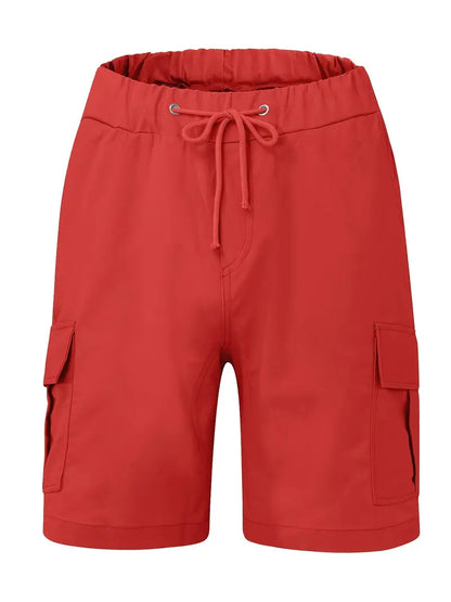 Men's Slim Cargo Shorts with Drawstring Waist and Utility Pockets