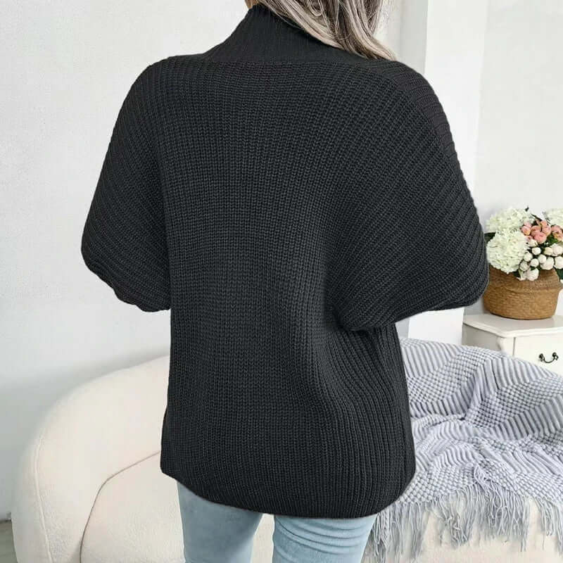 Women's Long-Sleeve Knit Cardigan with Relaxed Open-Front Fit