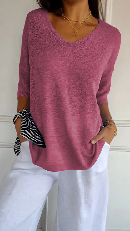 Women's V-Neck Relaxed Fit Top
