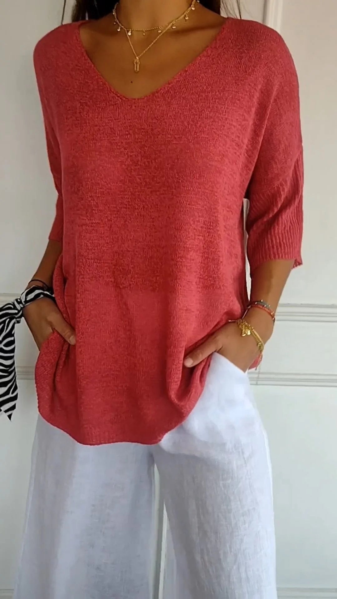 Women's V-Neck Relaxed Fit Top